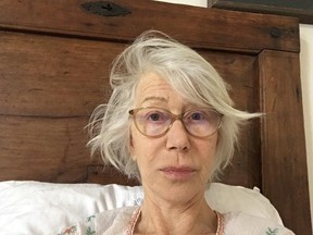 Academy Award-winning actor Dame Helen Mirren posted a photo of herself taken 'literally first thing in the morning' on her Instagram account in March 2020.