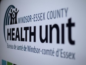 The Windsor-Essex County Health Unit sign.