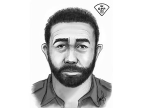 The Ontario Provincial Police are looking to identify the man pictured in this composite drawing. He allegedly impersonated a police officer.