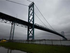 The Ambassador Bridge is pictured, Monday, May 18, 2020.