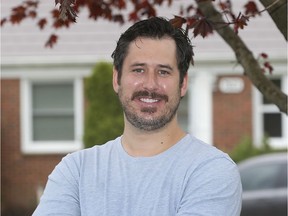 Brad Stooke, a RPN working at the COVID-19 field hospital on Windsor's St. Clair College campus, stands outside his home on May 15, 2020.