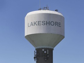 The Lakeshore water tower is shown on Wednesday, May 13, 2020.
