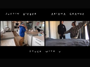 Justin Bieber and Ariana Grande's music video "Stuck With U."