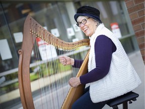 Anita Leschied performs on the harp outside Windsor Regional Hospital - Met Campus, for In Concert with Wellness Nurses Week, Wednesday, May 13, 2020.