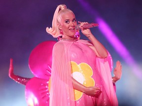 Katy Perry performs during a concert following the ICC Women's T20 Cricket World Cup Final between India and Australia at the Melbourne Cricket Ground on March 8, 2020, in Melbourne, Australia.