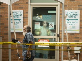 Windsor Regional Hospital's Ouellette campus hosts one of several local area COVID-19 assessment centres, shown in this May 27, 2020, photo.