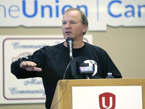 Unifor Local 200 president John D'Agnolo speaks during a press conference on Thursday, May 7, 2020, in Windsor.