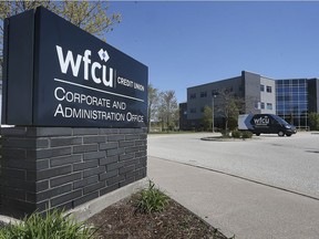 The exterior of the Windsor Family Credit Union's corporate and administration office is shown on Wednesday, May 13, 2020.