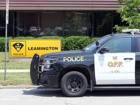 The Leamington OPP detachment building on June 10, 2020.