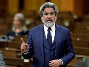 Government House leader Pablo Rodriguez speaks during a meeting in the House of Commons on Parliament Hill in Ottawa, May 20, 2020.