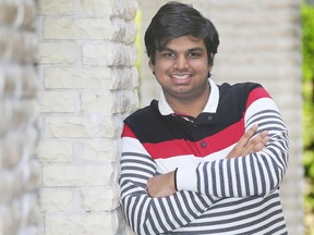 Anish Aggarwal, a Grade 12 student at Vincent Massey, received an $80,000 Schulich Leadership Scholarship to study computer science at the University of Waterloo. He is shown at his Windsor home on Friday, June 19, 2020.