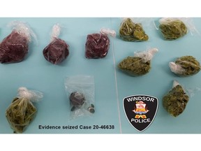 More than 250 grams of fentanyl in an evidence image provided by Windsor Police Service following an arrest and seizure on June 10, 2020.