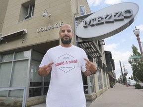 Filip Rocca, president and co-owner of Mezzo Ristorante and Erie Street BIA president is shown at the business on Tuesday, June 23, 2020. Rocca says he and some other businesses plan to defy the closure order if it's still in effect and open on Canada Day.