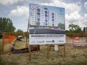 Construction on the Meadowbrook Housing Development in Windsor is pictured Thursday, June 25, 2020.