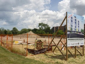 Construction on the Meadowbrook Housing Development, pictured Thursday, June 25, 2020, has been delayed.