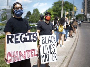 Hundreds marched throughout downtown Windsor Saturday, June 7, 2020, for Regis Korchinski-Paquet, as protests continue for police reform in the wake of the killing of George Floyd.