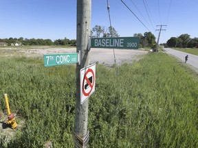 WINDSOR, ON. JUNE 8, 2020 -  A vacant lot at the corner of Baseline Rd. and the 7th concession is shown on Monday, June 8, 2020. A developer wants to build a motel on the property directly across from the Windsor Airport.
