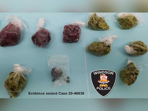 An image from Windsor Police Service of fentanyl packages seized in an arrest on June 10, 2020.