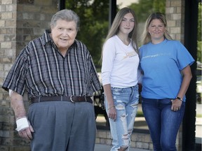 "One of the best ways to learn is to ask questions." Joe Tomc, a resident at the Chartwell Oak Park LaSalle Retirement Residence, is shown Friday, June 12, 2020, with Sylvia Flanagan and her daughter Erika Atkins. Tomc, a retired teacher, was one of the seniors who offered words or wisdom to Atkins, a high school senior who is graduating this year.