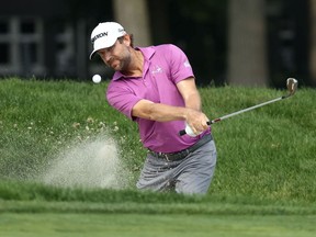 George McNeill of the United States plays a shot from a bunker on the 14th hole during the first round of the Rocket Mortgage Classic on July 02, 2020 at the Detroit Golf Club in Detroit, Michigan.