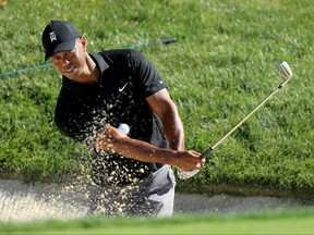 Tiger Woods hits a shot during a practice round prior to The Memorial Tournament at Muirfield Village Golf Club on July 14, 2020 in Dublin, Ohio.