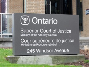 Windsor, Ontario. April 30, 2020. Superior Court of Justice in downtown Windsor.