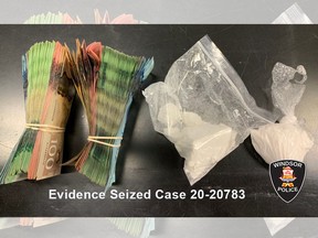 Windsor police seized 186.2 grams of cocaine and $19,785 in Canadian currency from a residence on Dougall Avenue during a drug trafficking investigation on Thursday, July 30, 2020.