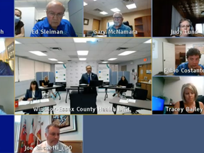 A screen shot from Thursday's Windsor-Essex County Health Unit virtual board meeting.