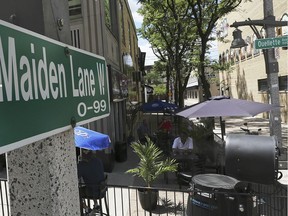 Patios and pedestrians will soon rule Maiden Lane in downtown Windsor, shown on Tuesday, July 28, 2020, after city council voted Monday to block vehicle traffic and allow the development of patios and promote pedestrian access during the outdoor seasons.