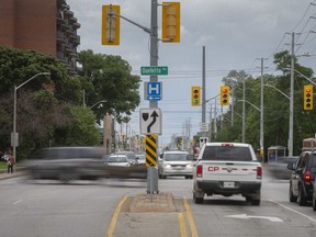 The intersection of Tecumseh Road East and Ouellette Avenue in Windsor, photographed July 22, 2020.