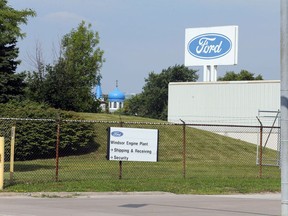 The Seminole Street entrance to Ford of Canada's Essex Engine Plant on Aug. 10, 2020.