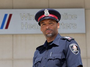Newly-promoted Staff Sgt. Ed Armstrong of the Windsor Police Service - the first Black staff sergeant in the history of WPS. Photographed Aug. 11, 2020.