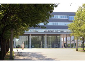 Windsor, Ontario. August 24, 2020. Open space in front of the new Windsor City Hall will be a functional and flexible outdoor space connecting to the Esplanade, shown in foreground.  See story.  (NICK BRANCACCIO/Windsor Star)