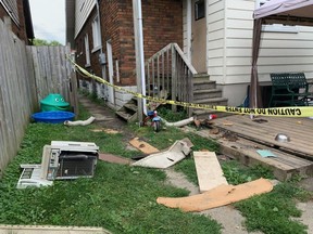 Debris sits in the backyard of 1470-72 Parent Avenue in Windsor following a house fire that caused an estimated $35,000 in damages on Tuesday, August 25, 2020.