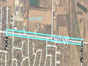 Traffic along Alma Street will be restricted between Fryer Street and Meloche Road, commencing August 31, 2020, to facilitate the installation of paved shoulders.