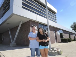 Gillian Gonzalez and her daughter Emma-Lee Gonzalez, 12, are shown in front of Begley Public School in Windsor on Wednesday, August 12, 2020. They are both concerned about the return to class.