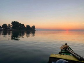 The view from Windsor resident Ian Parish's kayak during his three-week 280-kilometre solo journey to Long Point, Norfolk County, during July 2020.