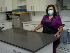 Teresa McGinlay, resident cook at the House of Sophrosyne, is pictured in the newly renovated kitchen, Tuesday, August 18, 2020.