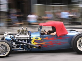 A customized hot rod is shown during the Ouellette Car Cruise on Aug. 14, 2020 in downtown Windsor.