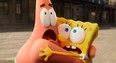 Patrick (voiced by Bill Fagerbakke) and SpongeBob (voiced by Tom Kenny) get a fright in The SpongeBob Movie: Sponge on the Run.