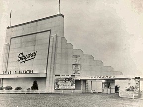 The Skyway Theatre - a drive-in movie theatre that was on County Road 42 in Windsor, circa 1950s.