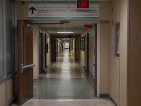 Empty halls are seen at Windsor Regional Hospital - Ouellette Campus as non-essential surgeries were postponed due to the COVID-19 pandemic May 13, 2020.