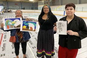 Walpole Island artists Teresa Altiman and Daisy White, along with Caldwell First Nation artist Naomi Peters, will have their sketches turned into giant art pieces that will ascend the Gordie Howe International Bridge as it's built.