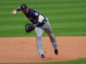 Josh Donaldson of the Minnesota Twins fields a ground ball against the St. Louis Cardinals in the fifth inning during game one of a doubleheader at Busch Stadium on September 8, 2020 in St Louis, Missouri.