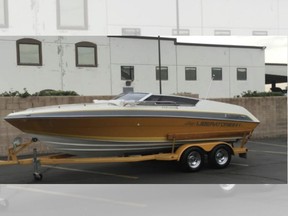 This boat named WORK BITES and a yellow trailer were stolen from a business in the 2400 block of Front Road in LaSalle on Saturday, Sept. 5, 2020. It has been found and returned to its owner.