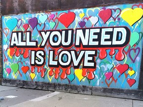 All you need is love, and a road trip to explore the culture of our region like this mural by Shane Wright.