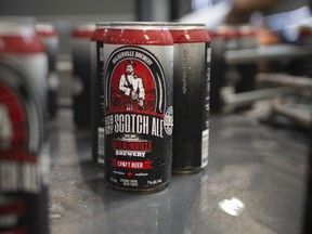 Cans of Walkerville Brewery's Rob Roy Scotch Ale, pictured coming off the line, Tuesday, Sept. 15, 2020.
