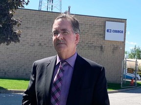 Windsor West MP Brian Masse speaks at the Cogeco building in Windsor on Sept. 3, 2020.