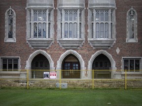 The front facade of Kennedy Collegiate Institute is pictured after a nearly $5 million in renovations, Wednesday, September 30, 2020.