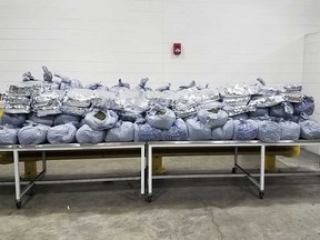 Packages of khat seized by U.S. CBP officers from a commercial truck bound for Canada at the Ambassador Bridge over the Detroit-Windsor border on Aug. 27, 2020.